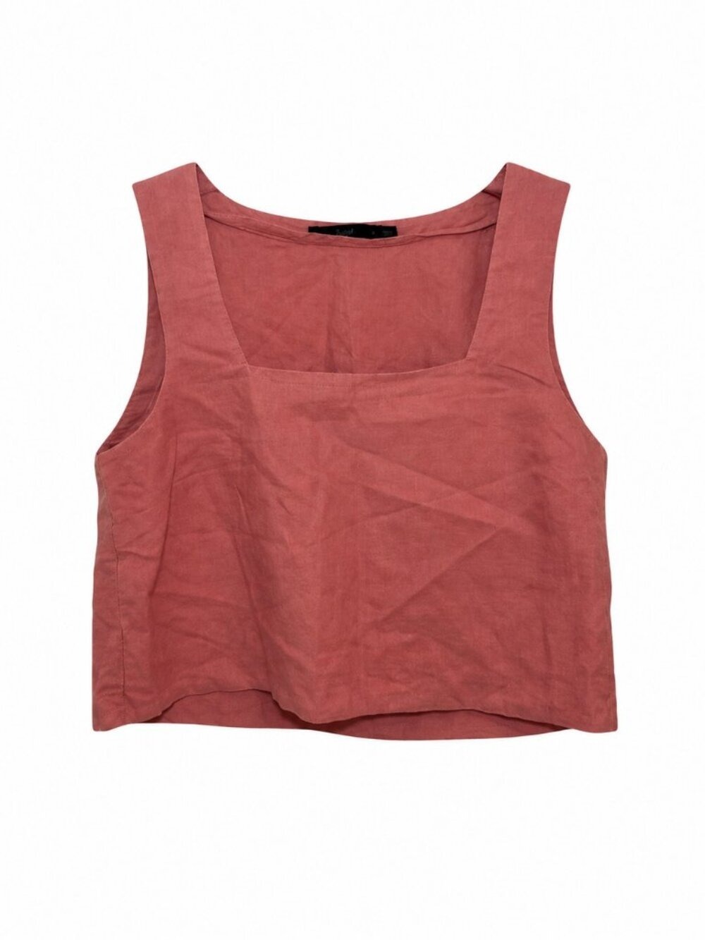 Sportsgirl dusty rose square-neck linen-blend crop top - AU 6